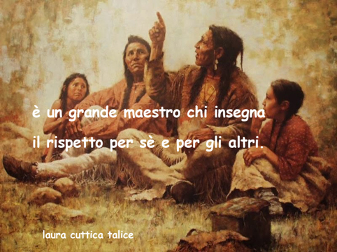 Foto di indiani d'America con frase sull'insegnamento del maestro